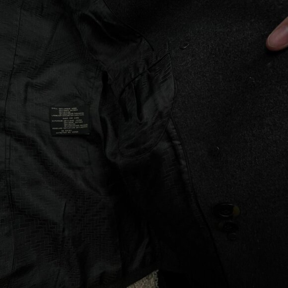 Cole Haan Alpaca Cashmere Wool Coat Size 12 Gray Buttons Winter Formal Jacket - Picture 8 of 9